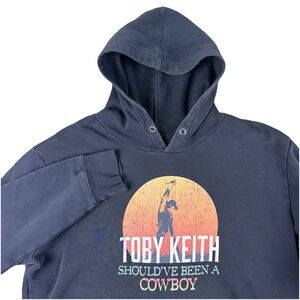 Toby Keith Mens Pullover Hoodie Graphic Cowboy Countrycore‎ Black Large